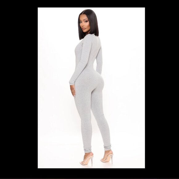 Ribbed Long Sleeve Jumpsuit - Picture 3 of 5